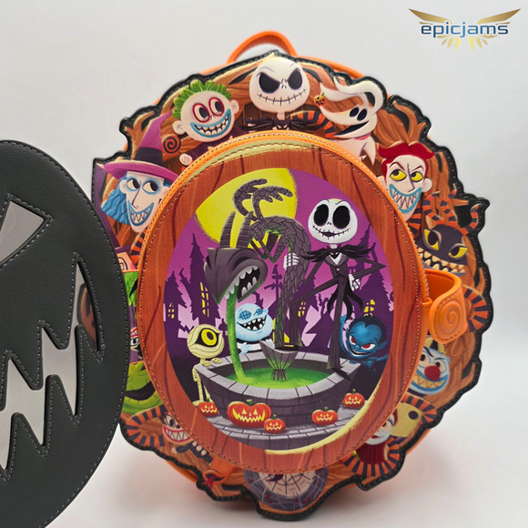 Loungefly Disney The Nightmare Before Christmas Cameo Halloween Mini Backpack - Picture 6 of 8